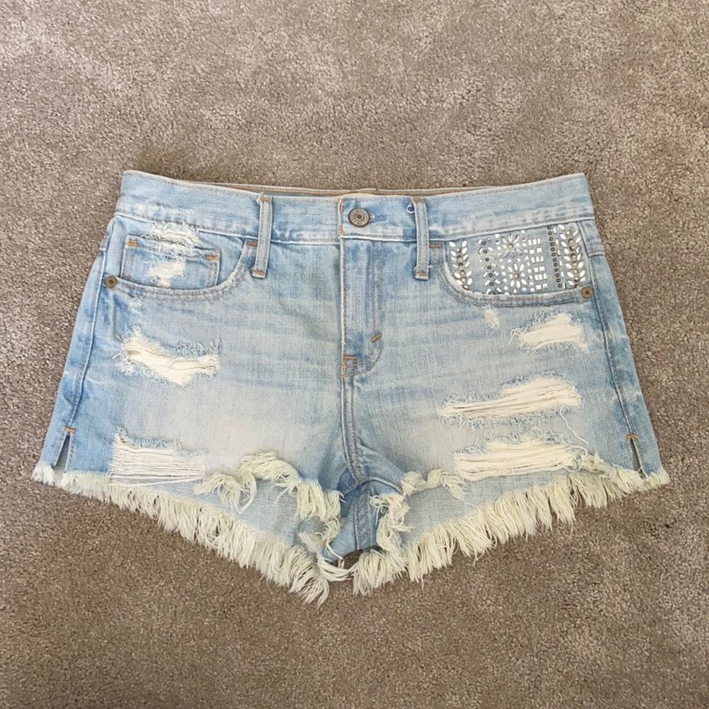 Abercrombie & Fitch Gemstone Midrise Jean Shorts